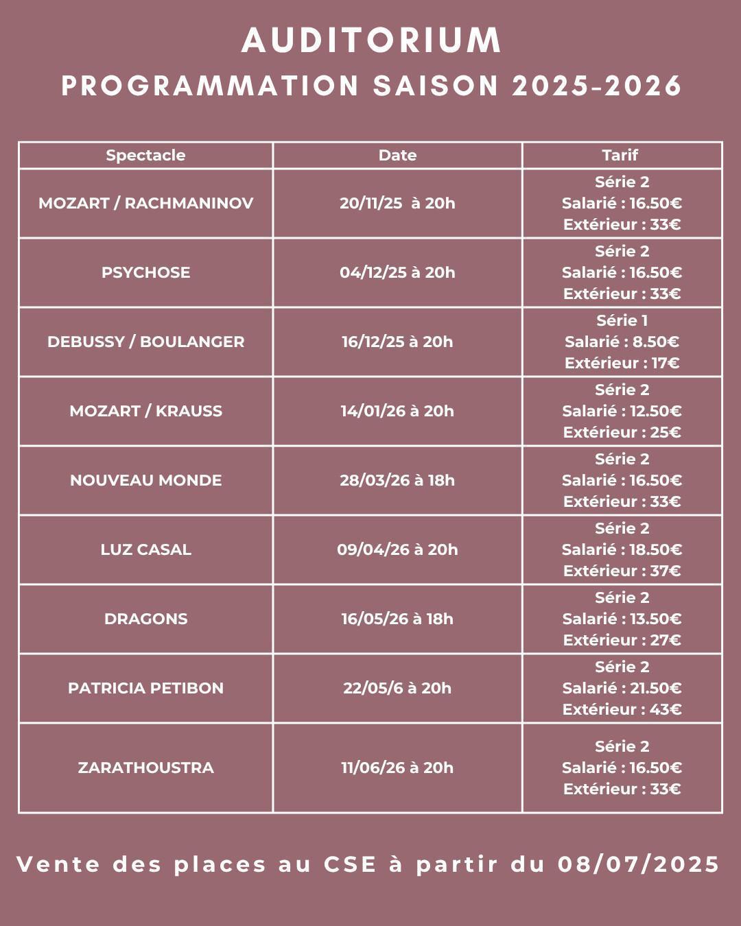 AUDITORIUM PROGRAMMATION saison 2025-2026