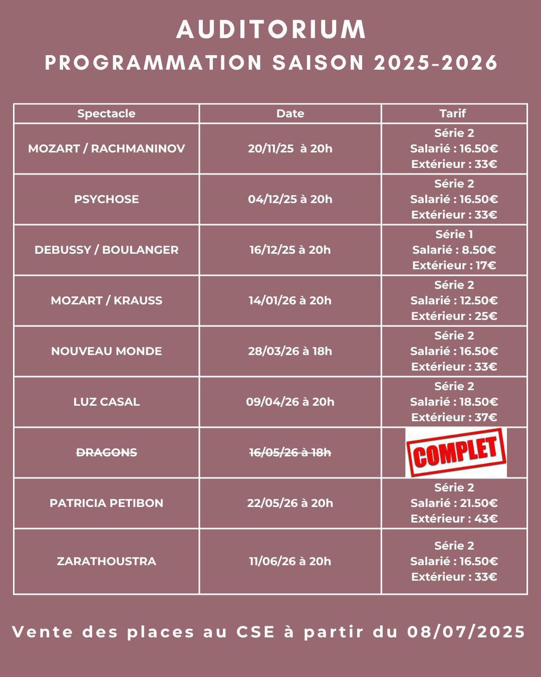 AUDITORIUM PROGRAMMATION saison 2025-2026
