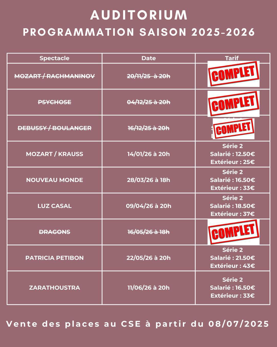 AUDITORIUM PROGRAMMATION saison 2025-2026