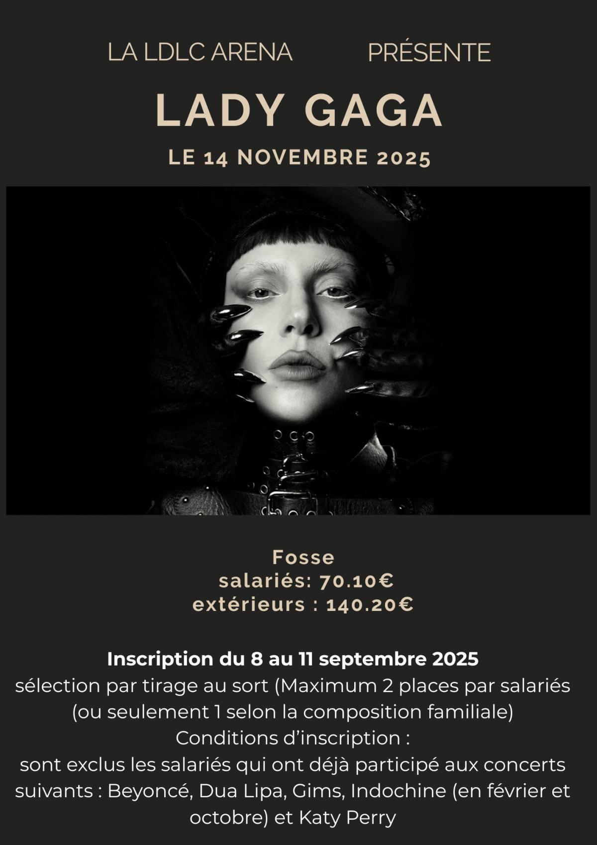 LADY GAGA à la LDLC le 14 novembre 2025