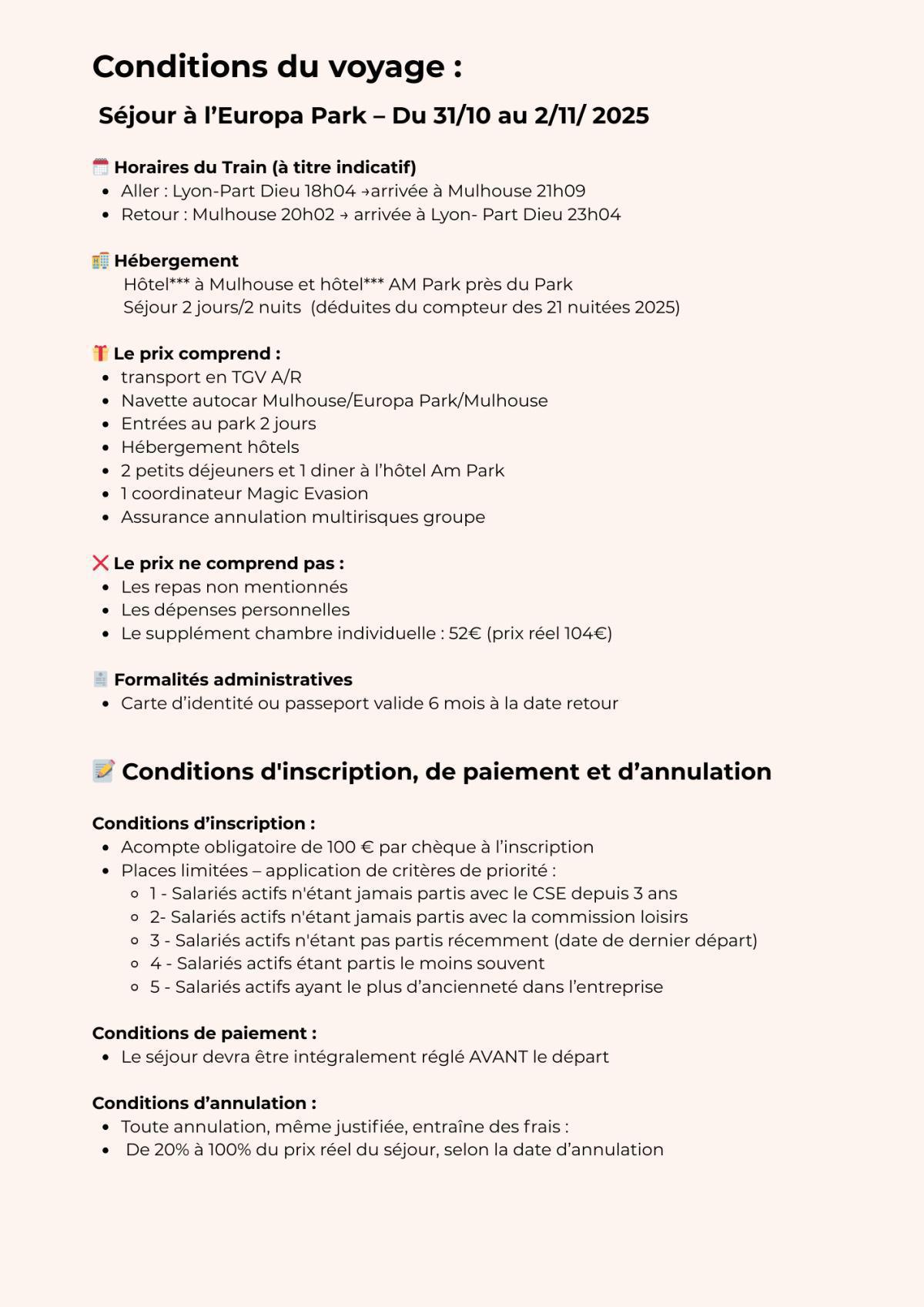 La commission loisirs vous propose un week-end en famille à l'Europa-Park du 31/10 au 2/11/25