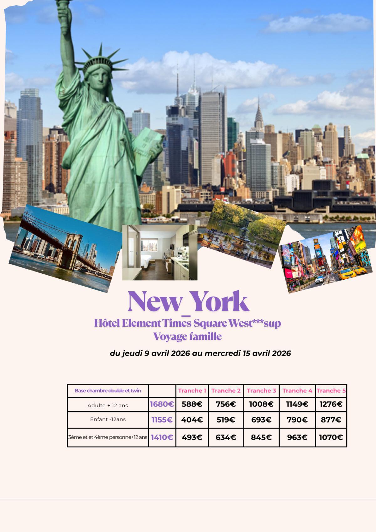 Voyage famille : New-York du 9/04/2026 au 15/04/2026