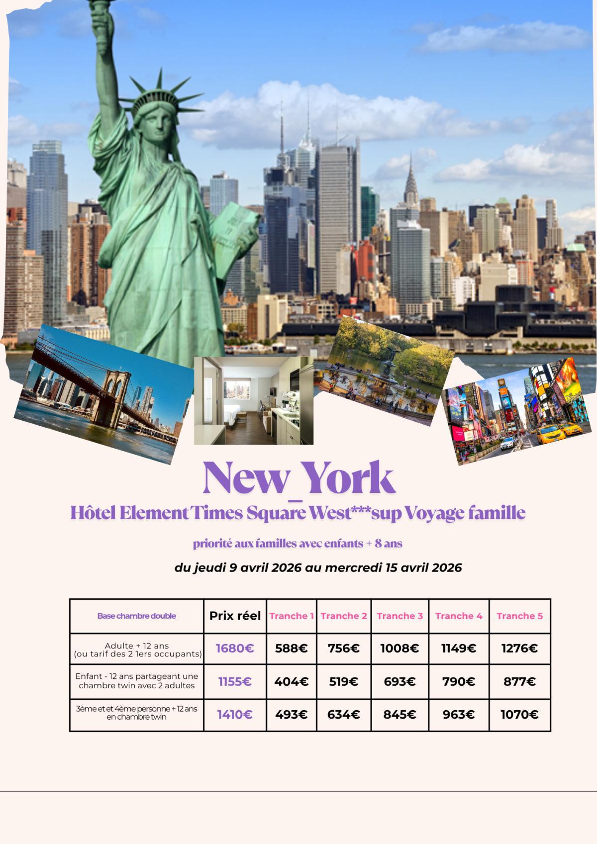 Voyage famille : New-York du 9/04/2026 au 15/04/2026