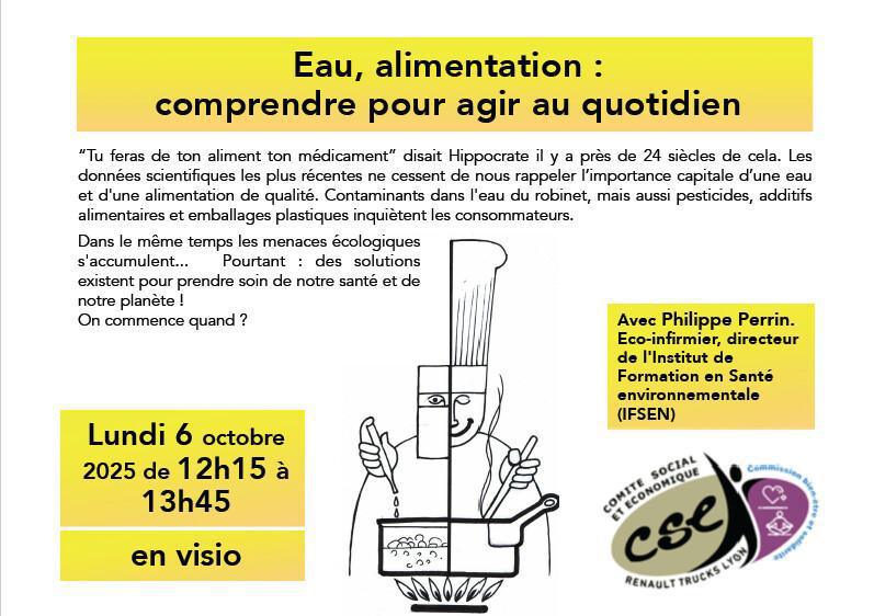 Conférence : "Eau , Alimentation comprendre pour agir au quotidien