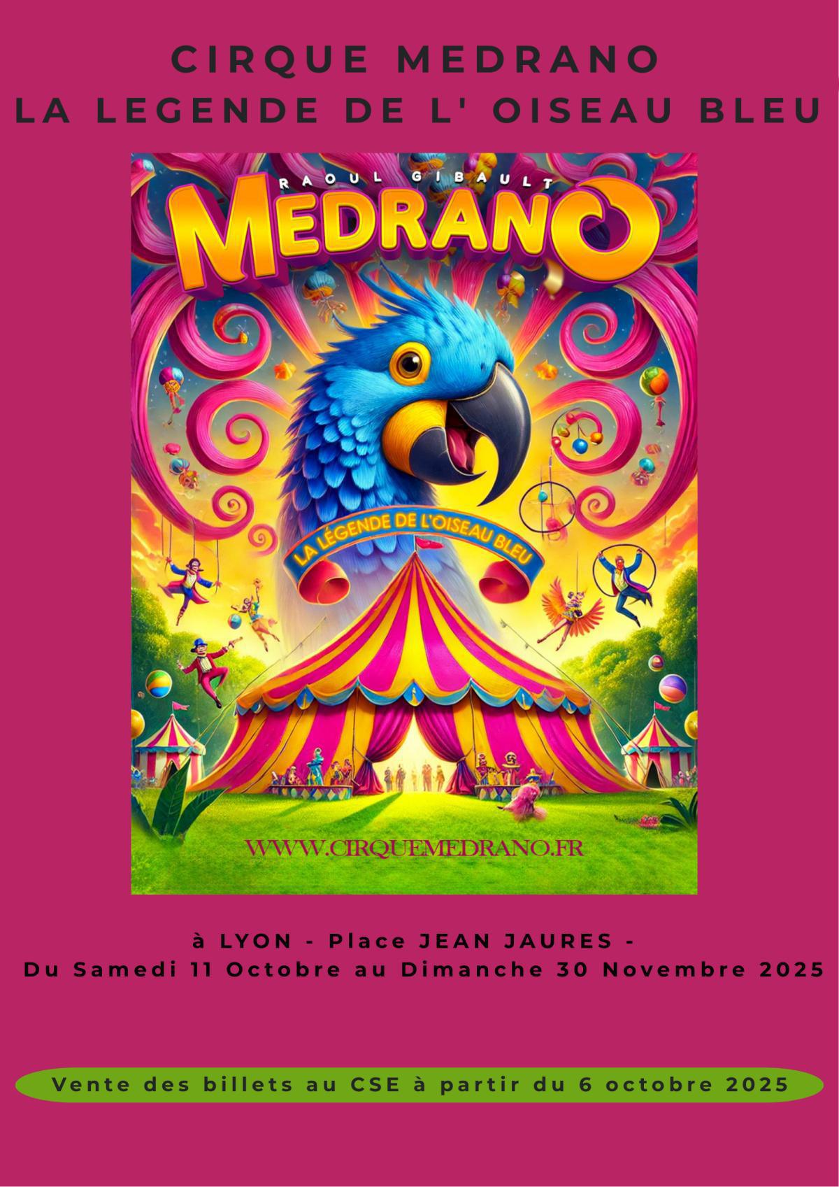 CIRQUE MEDRANO LA LÉGENDE DE L' OISEAU BLEU du 11/10 au 30/11 à Jean Jaurès