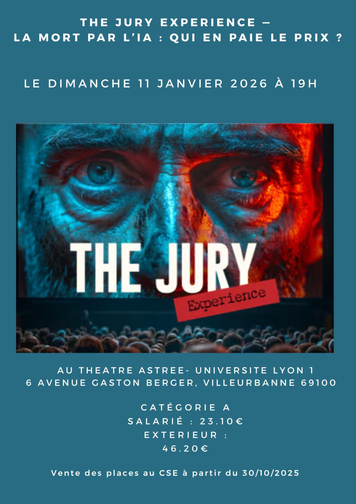 1 dernière place pour The Jury Experience : le dimanche 11 janvier 2026 1 dernière place pour The Jury Experience : le dimanche 11 janvier 2026