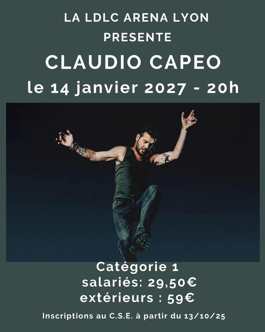 CLAUDIO CAPÉO le 14 janvier 2027 - 20h CLAUDIO CAPÉO le 14 janvier 2027 - 20h
