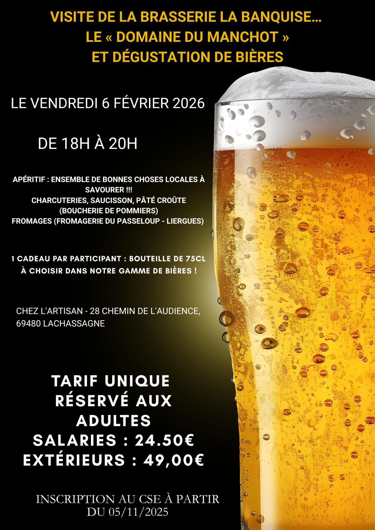 Visite de la Brasserie La BANQUISE et dégustation de bières le vendredi 06/02/26