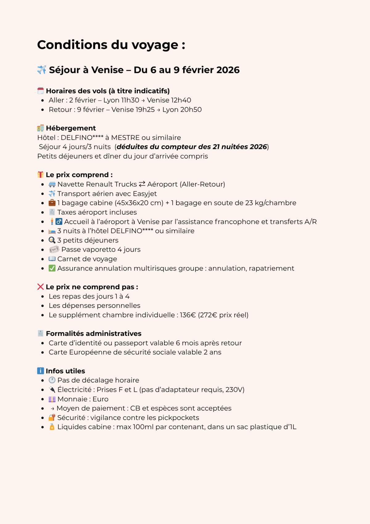 Cap sur VENISE le Carnaval vous attend du vendredi 6 au lundi 9 février 2026