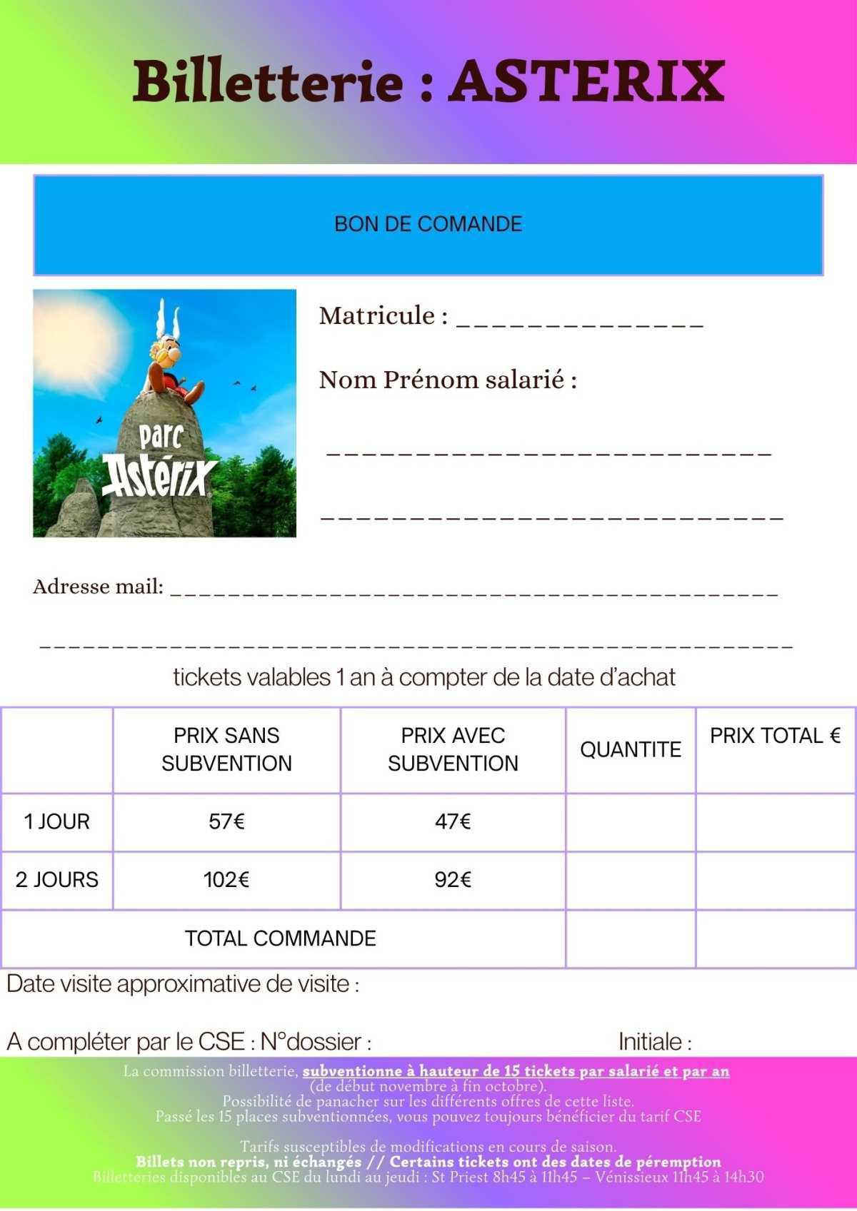 Asterix 2026 : Bon de commande Asterix 2026 : Bon de commande
