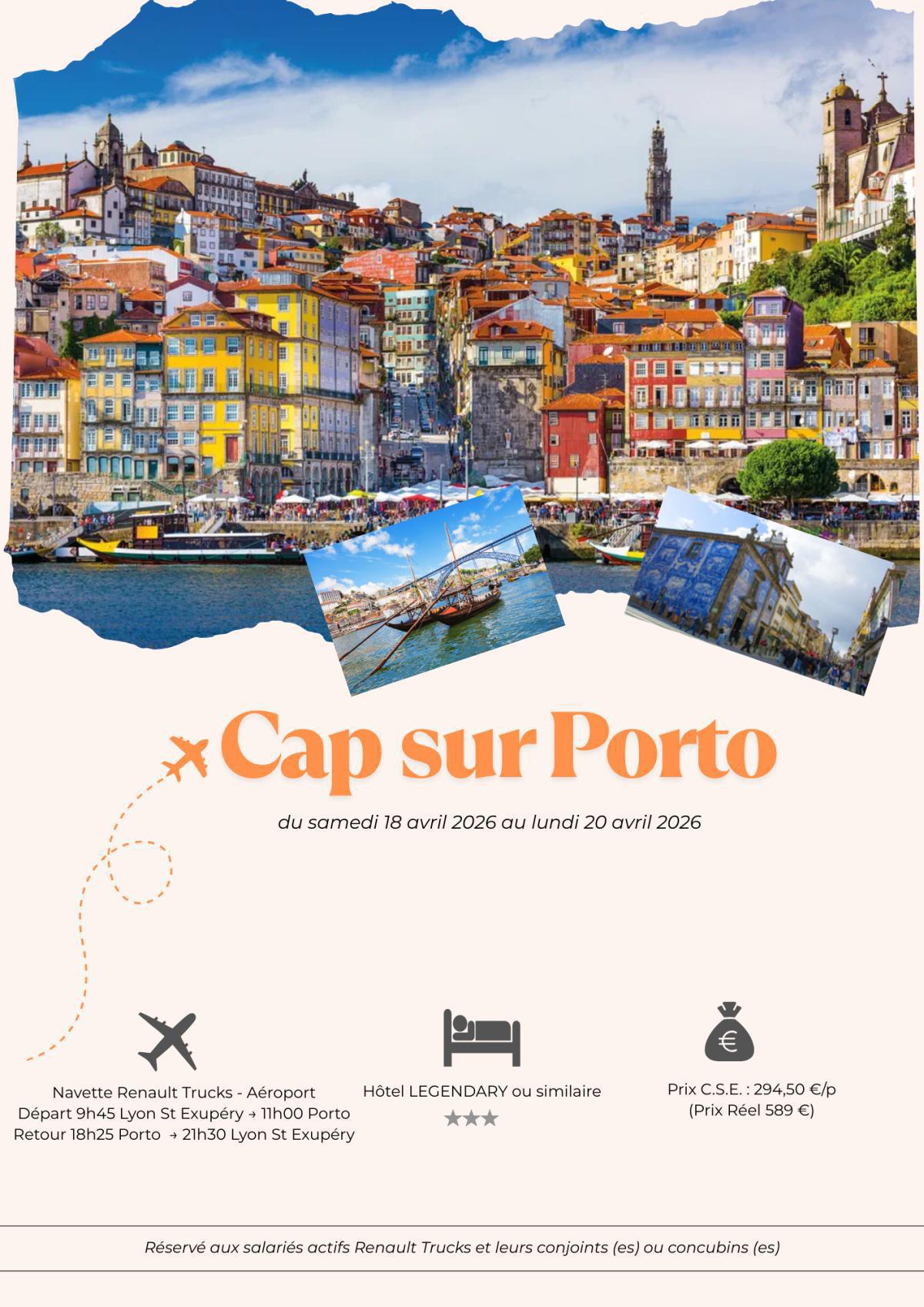 Cap sur PORTO du 18 au 20 avril 2026 Cap sur PORTO du 18 au 20 avril 2026