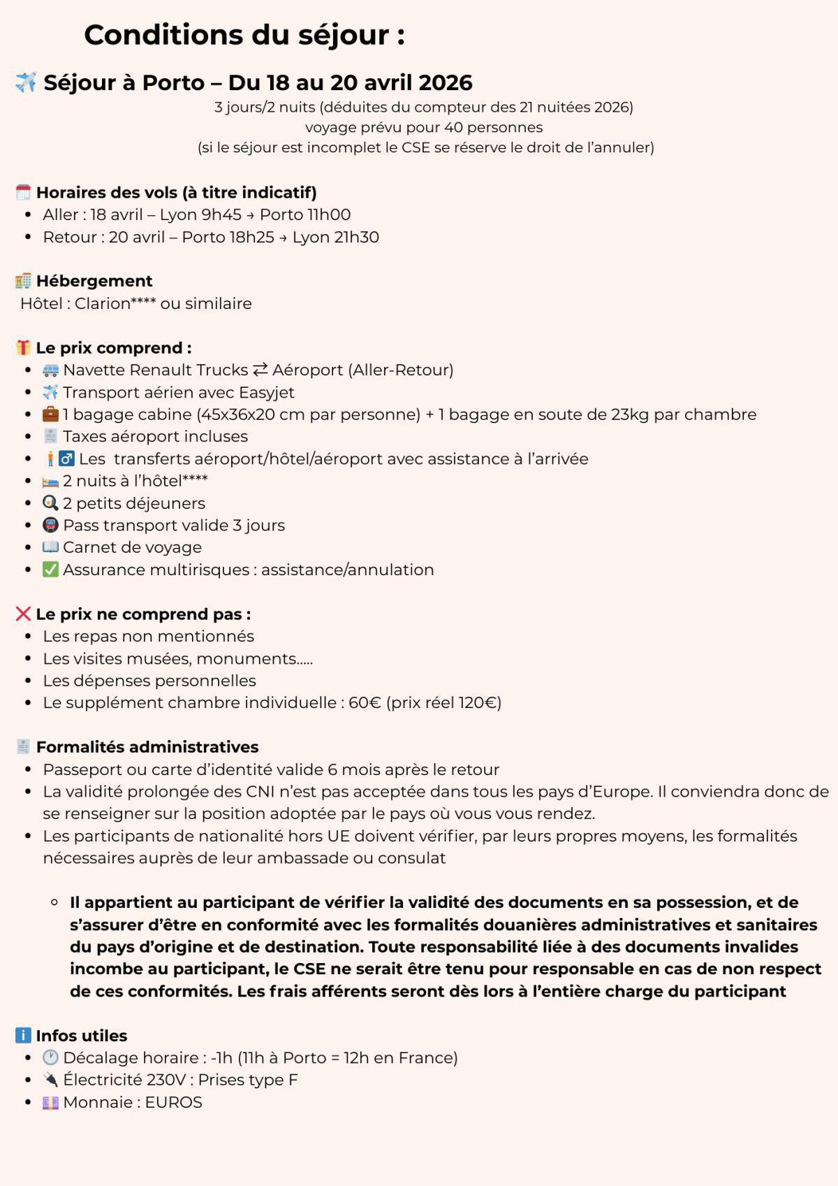 Cap sur PORTO du 18 au 20 avril 2026