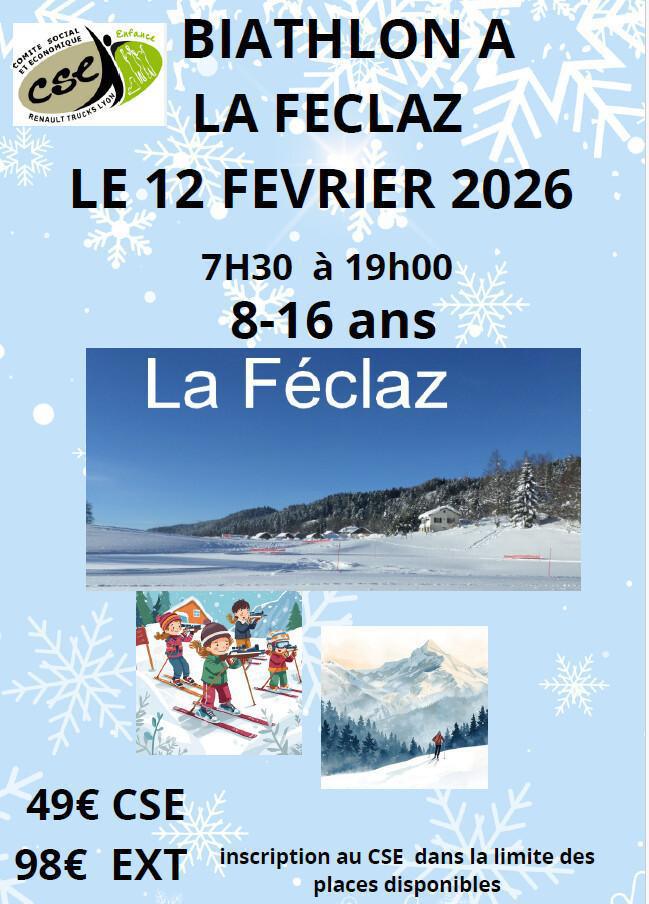 Journée ENFANTS à LA FECLAZ -Biathlon le 12/02/26 