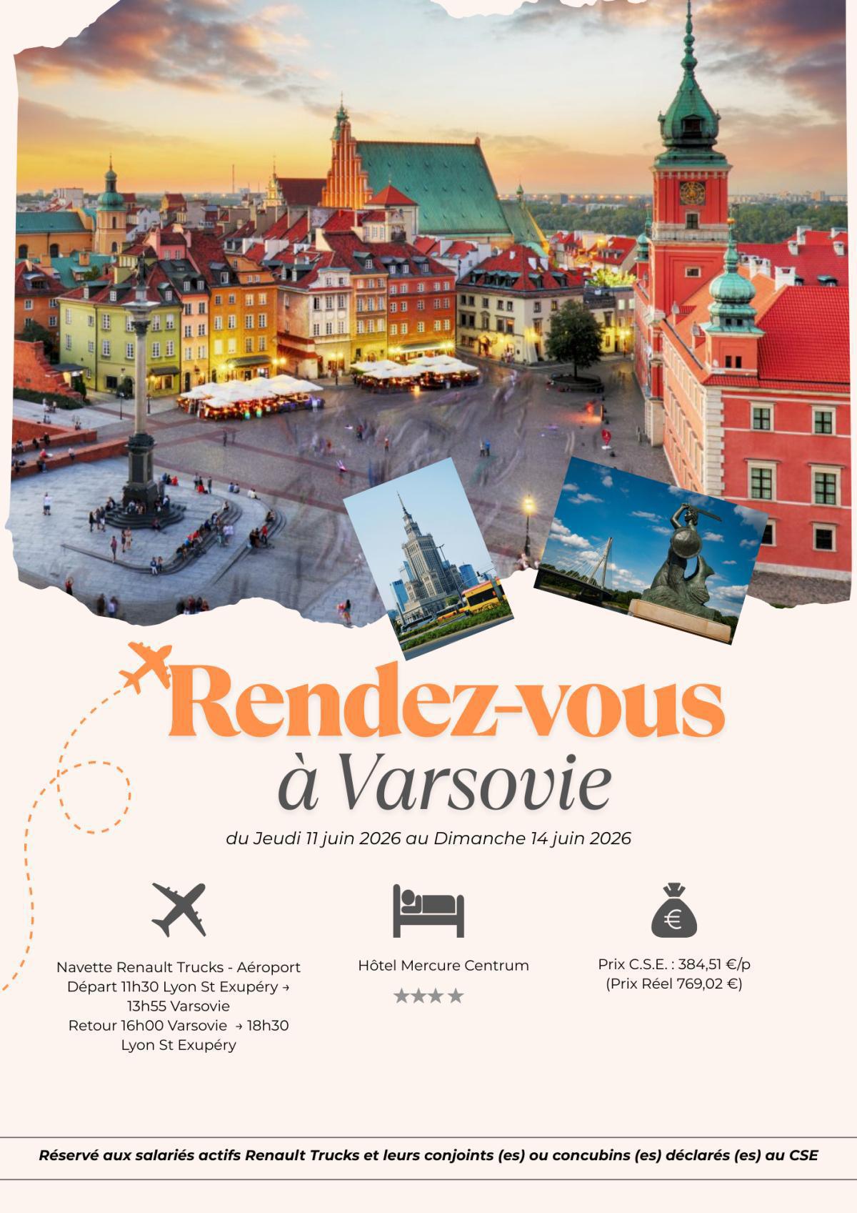 Rendez-vous à Varsovie : du 11 au 14 juin, laissez-vous séduire par la capitale polonaise !