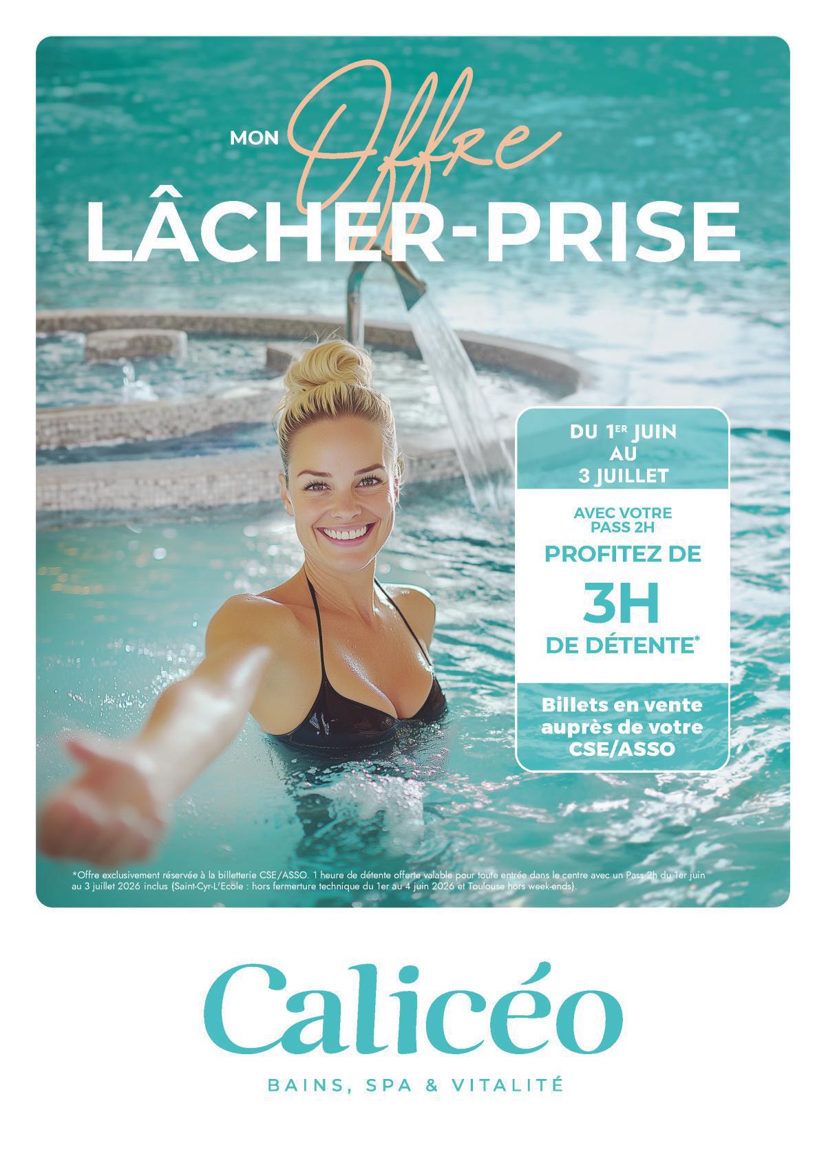 CALICEO pass 2 heures= 3 heures du 1er juin au 31 juillet