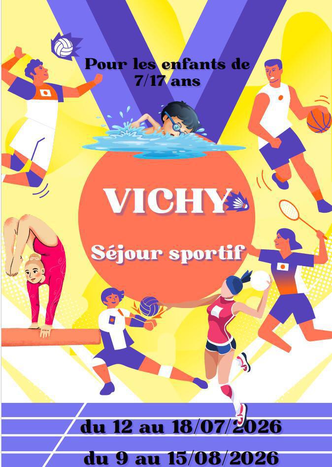 Séjour sportif à VICHY pour les 7/17 ans ETE 2026 Séjour sportif à VICHY pour les 7/17 ans ETE 2026