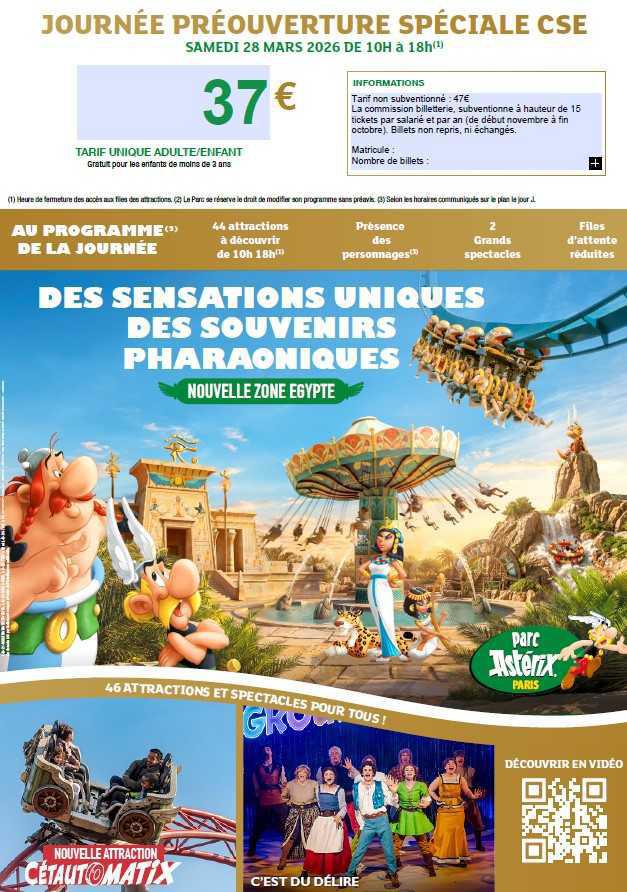 Astérix : pré-ouverture 28/03/26