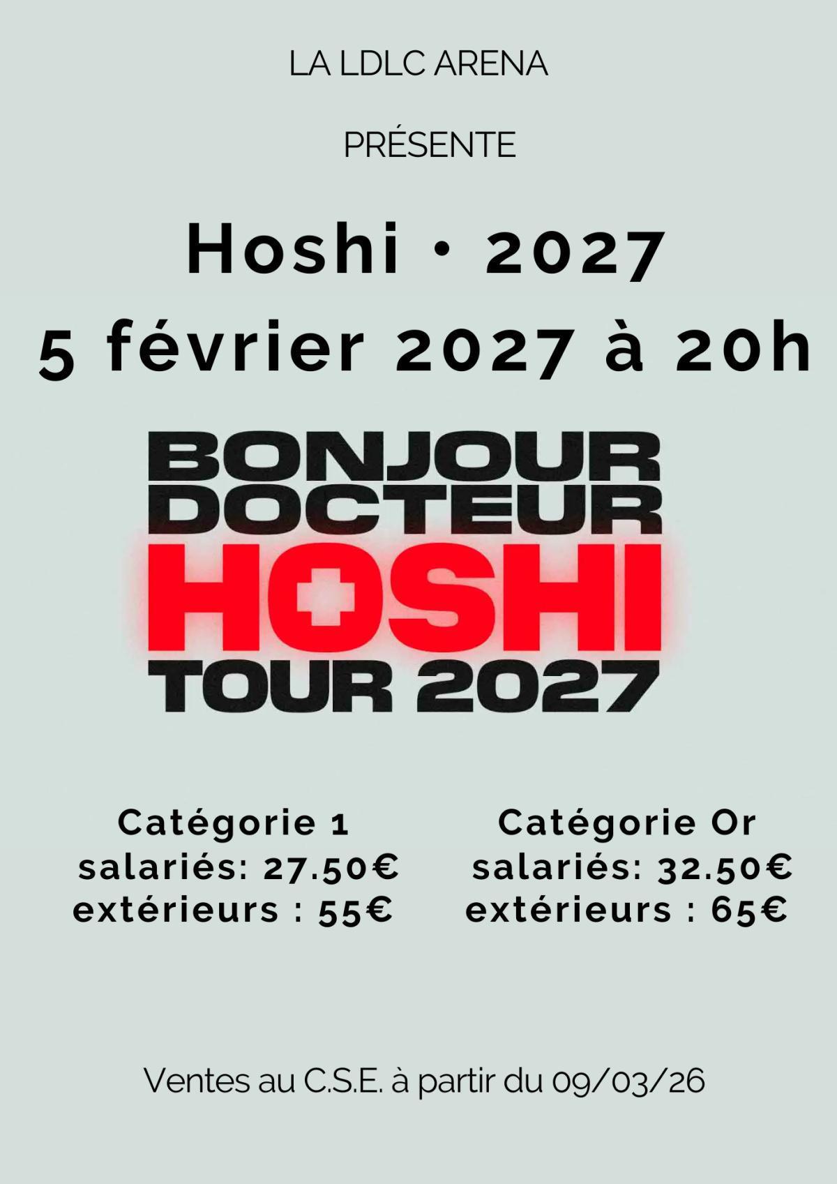 Hoshi à la LDLC le 5 février 2027 à 20h