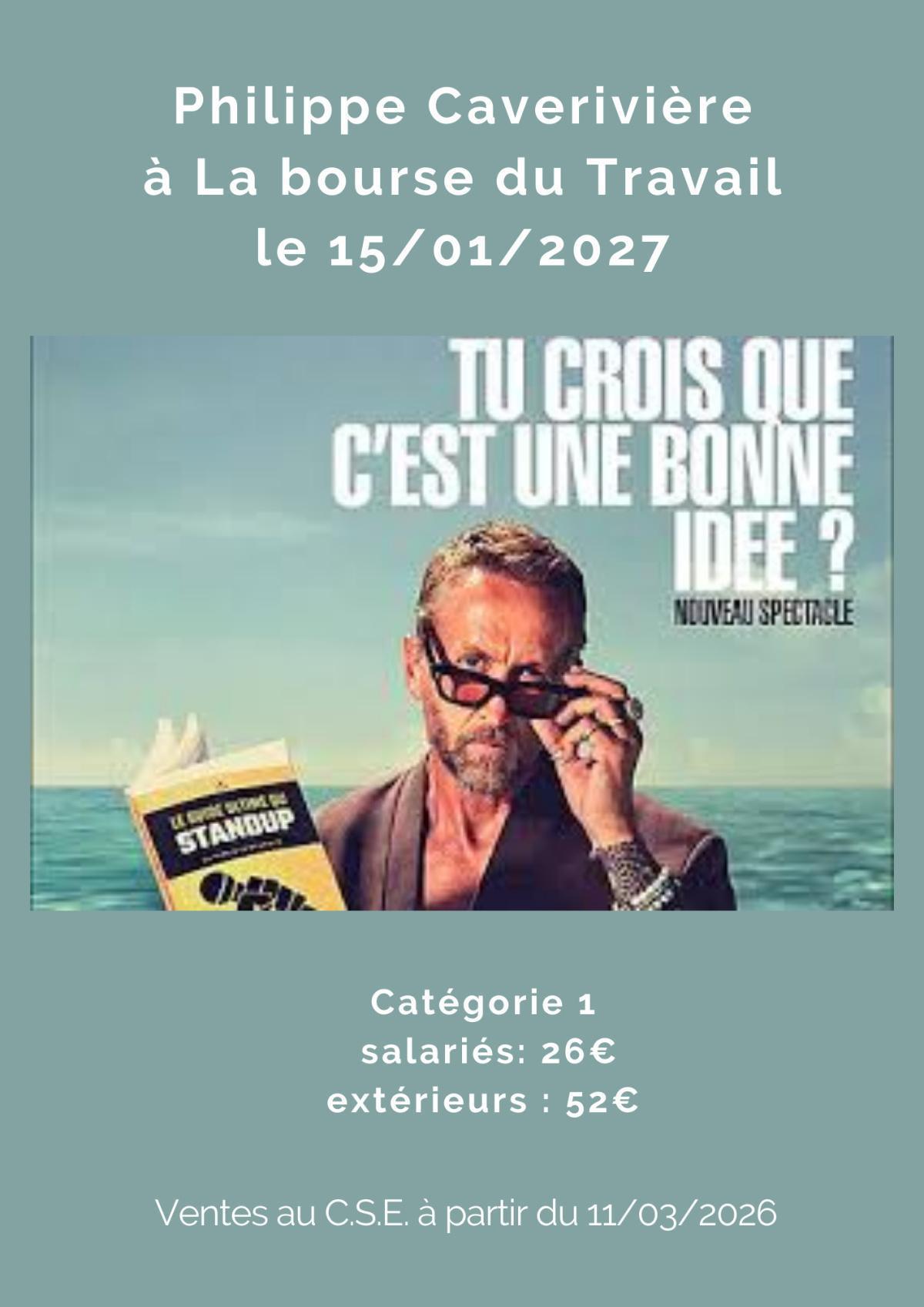 Philippe Caverivière à La bourse du Travail le 15/01/2027