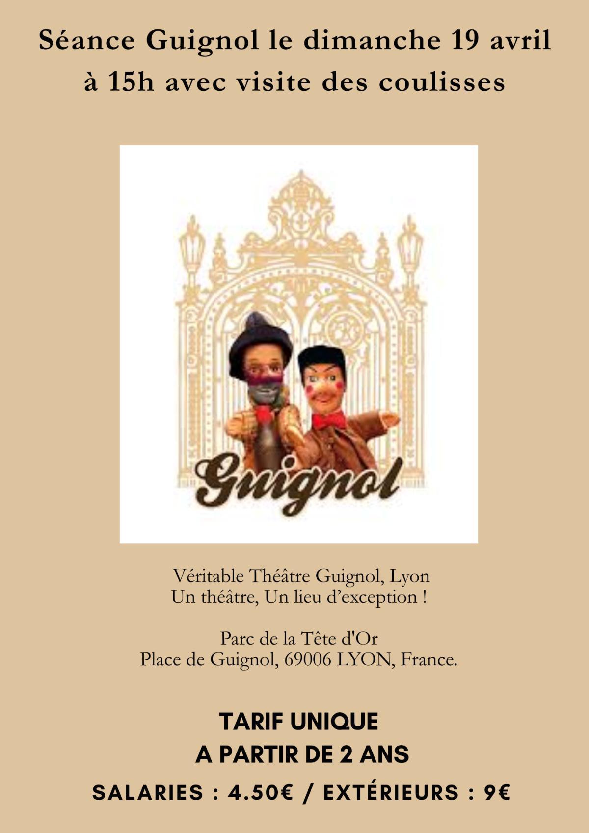 Séance Guignol le dimanche 19 avril à 15h avec visite des coulisses