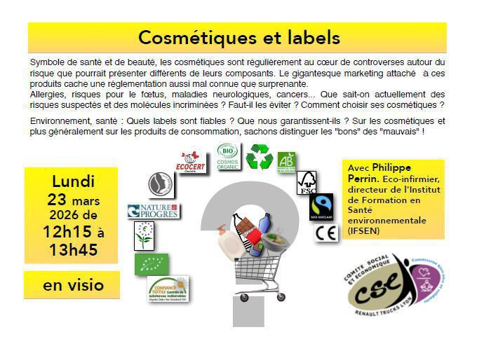 Conférence: Cosmétiques et Consommation responsable Conférence: Cosmétiques et Consommation responsable