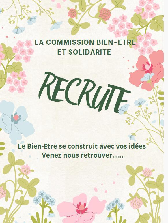 La Commission Bien-Etre recrute 
