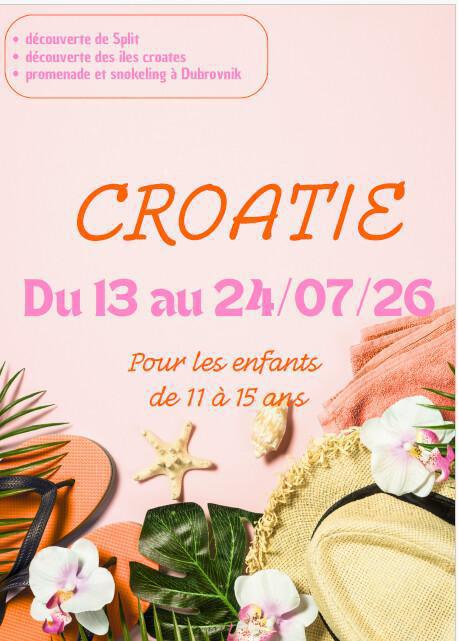 Colonie en CROATIE pour les 11/15 ans du 13 au 24/07/26