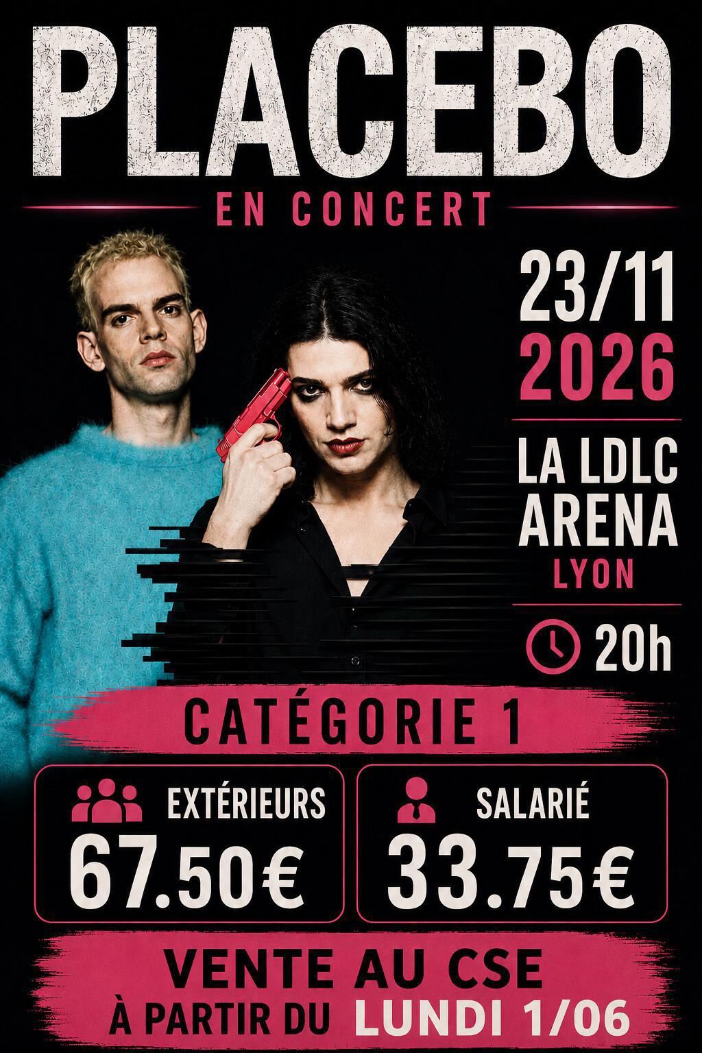 Placebo le 23 novembre 2026 à la LDLC ARENA à 20h Placebo le 23 novembre 2026 à la LDLC ARENA à 20h