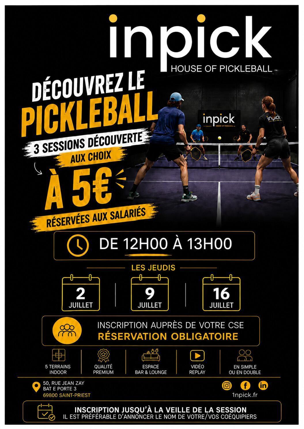 Découverte Pickleball (3 dates aux choix)