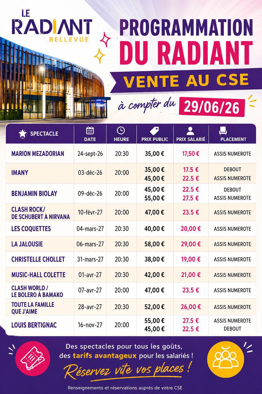 Le RADIANT : Saison 2026-2027 Le RADIANT : Saison 2026-2027