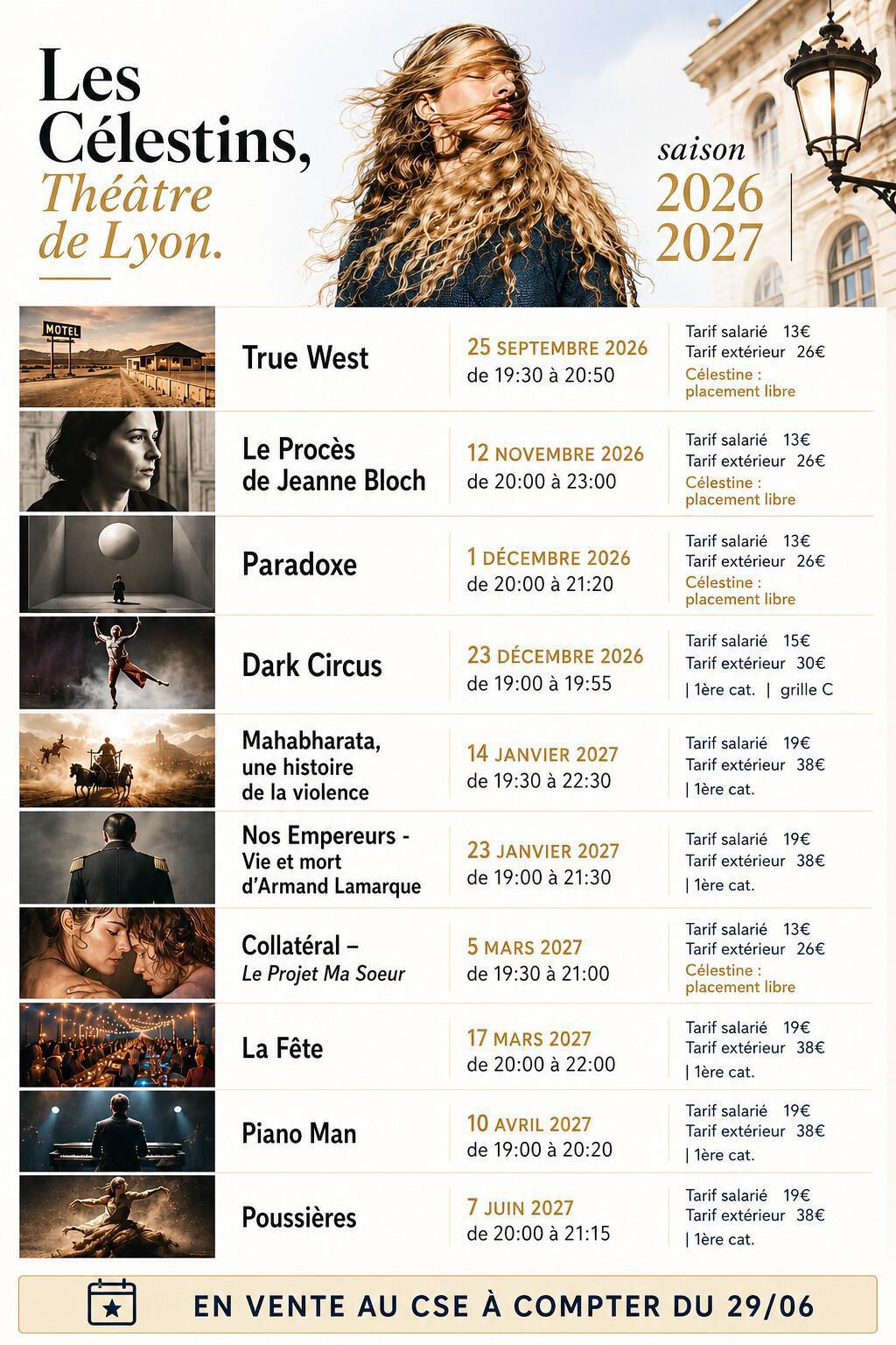 Les Célestins : saison 2026-2027 Les Célestins : saison 2026-2027