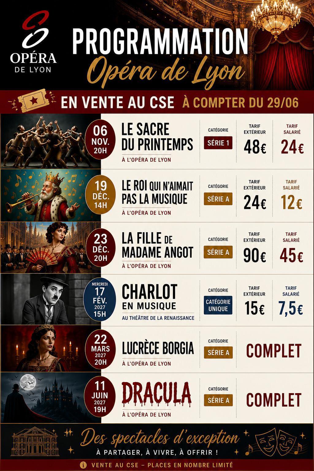 OPERA DE LYON : Saison 2026-2027 OPERA DE LYON : Saison 2026-2027