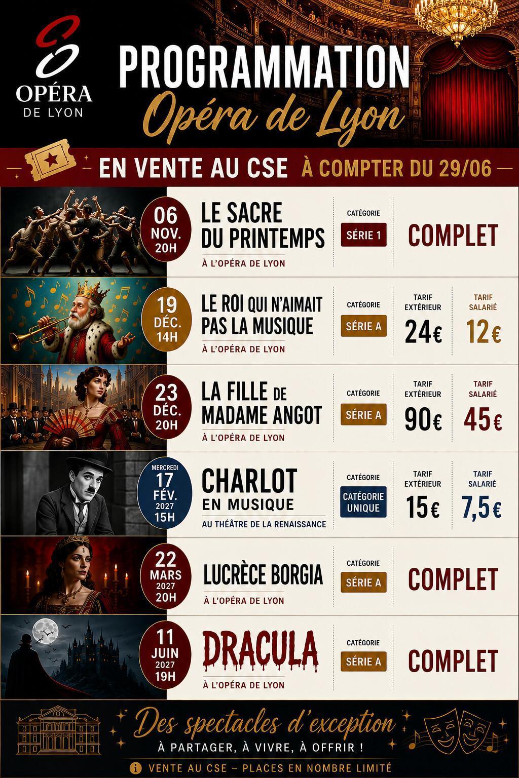 OPERA DE LYON : Saison 2026-2027