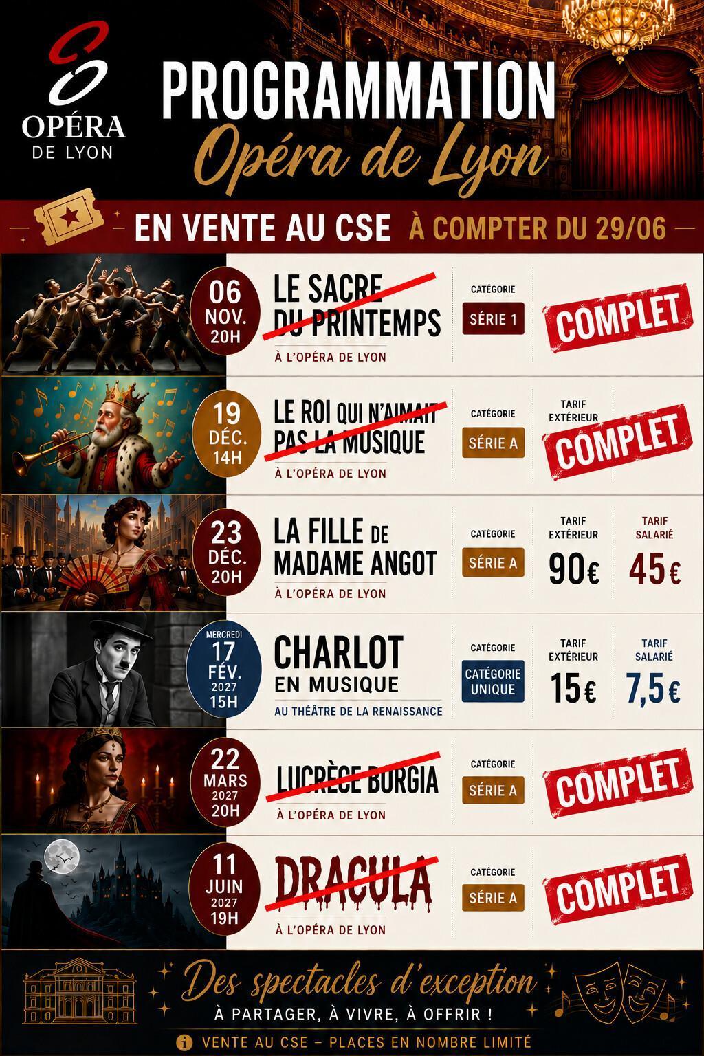 OPERA DE LYON : Saison 2026-2027