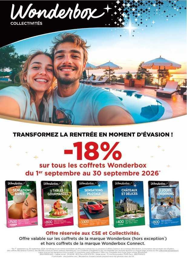 Wonderbox : offre de rentrée 2026