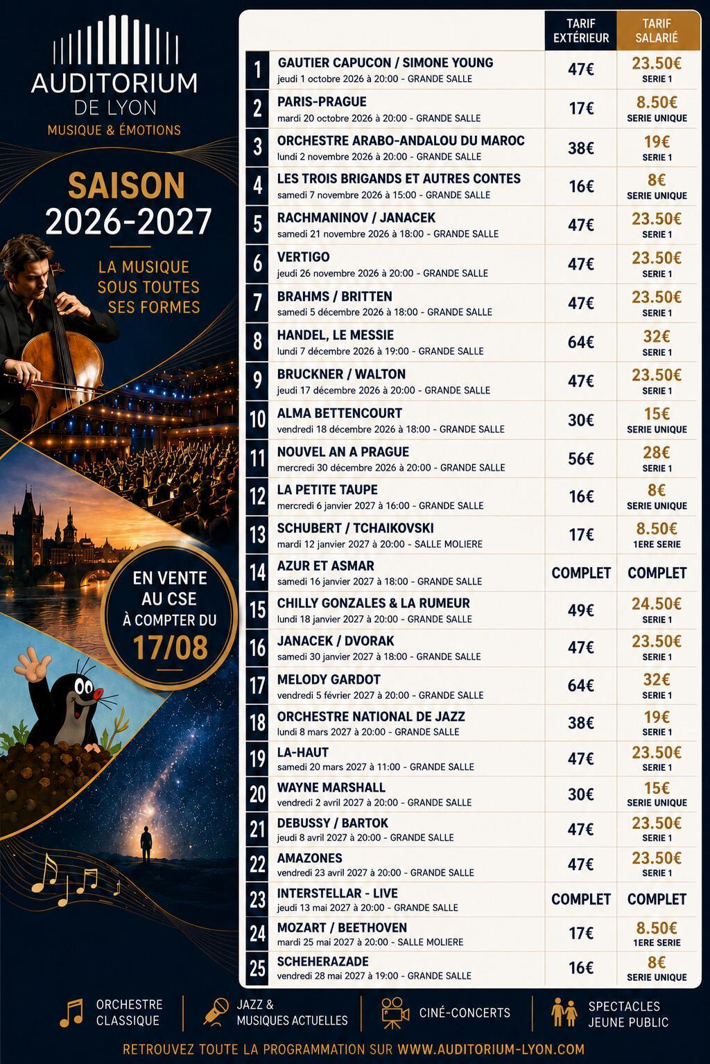 Programmation Auditorium saison 2026-2027 Programmation Auditorium saison 2026-2027