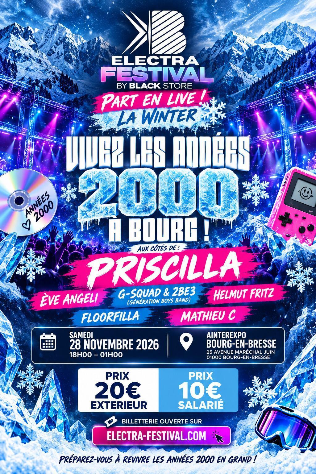 Soirée dédiée aux années 2000 le samedi 28 novembre 2026 à Ainterexpo 