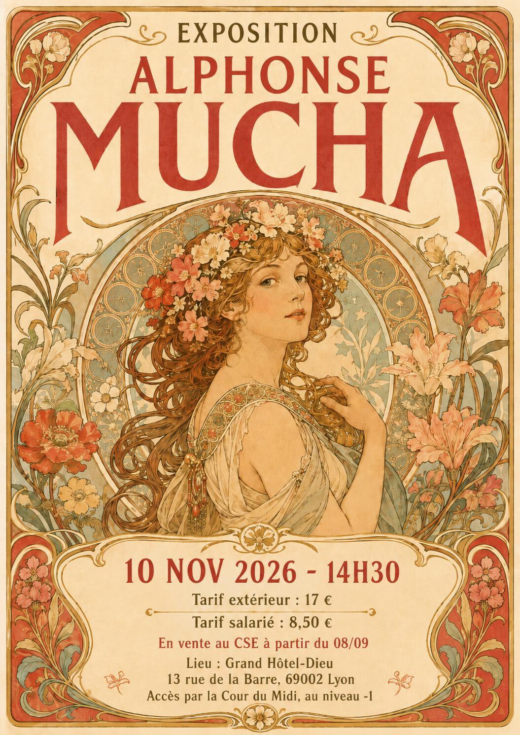 Exposition d'Alphonse Mucha le 10 novembre à 14h30 Exposition d'Alphonse Mucha le 10 novembre à 14h30