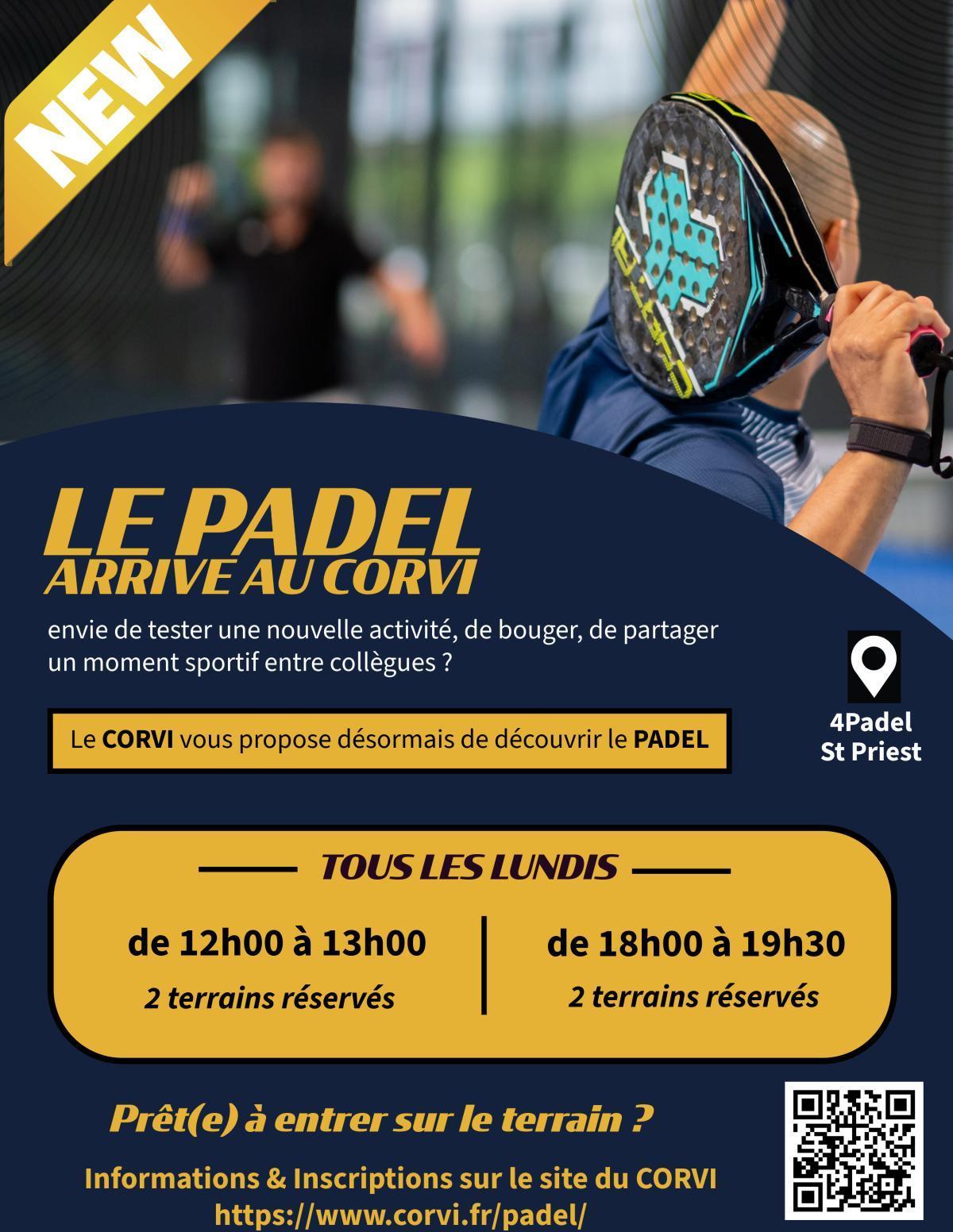 Padel, nouveauté CORVI