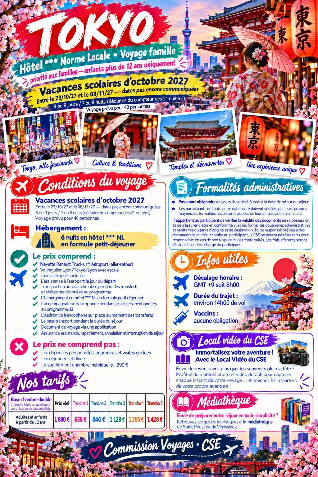 Voyage famille à TOKYO Vacances de Toussaint 2027 (dates non communiquées)
