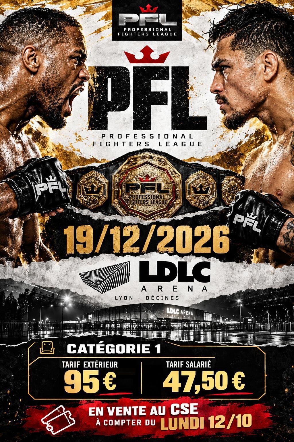 PFL à la LDLC ARENA le 19 décembre 2026