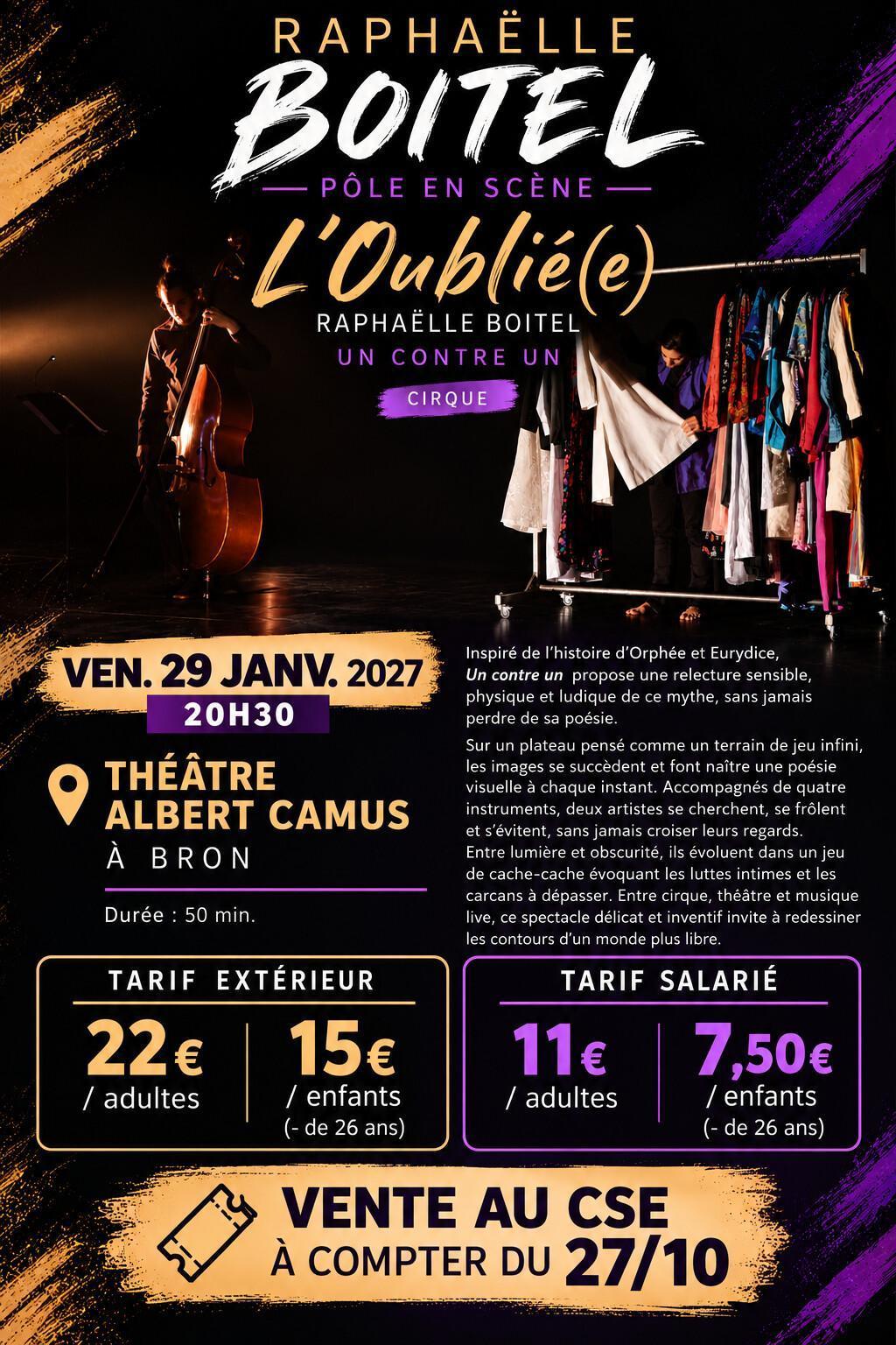 L’Oublié(e) / Raphaëlle Boitel au théâtre Albert Camus le vendredi 29 janvier 