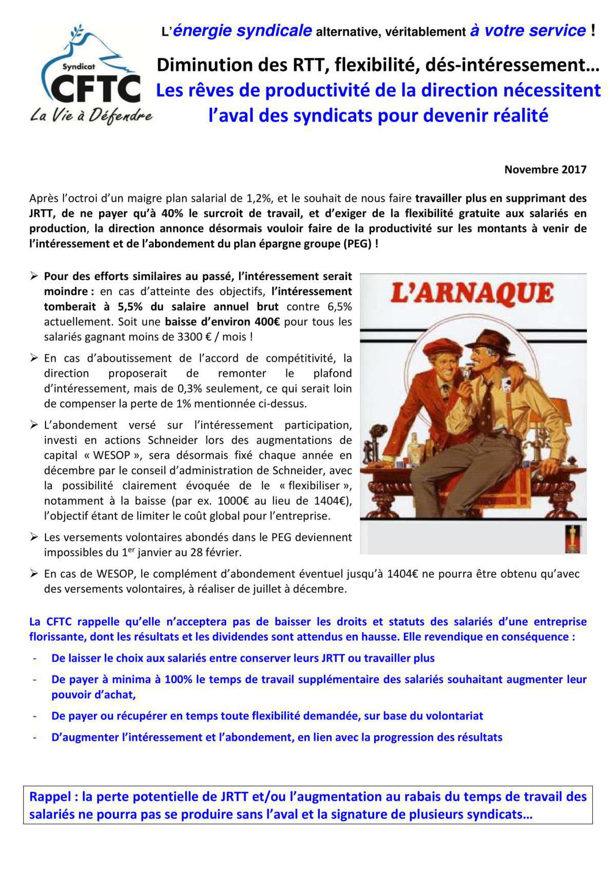 Les rêves de productivité de la direction... nov 2017
