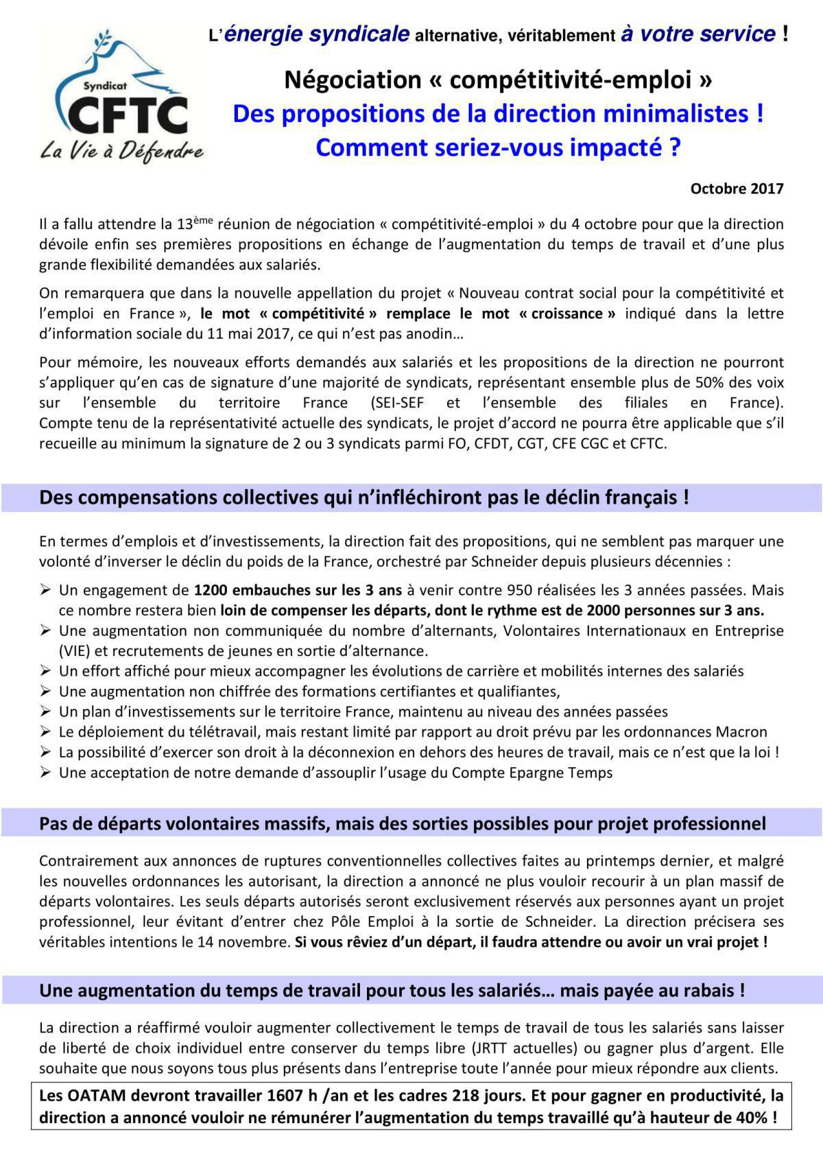Négo "compétitivité-emploi". oct 2017