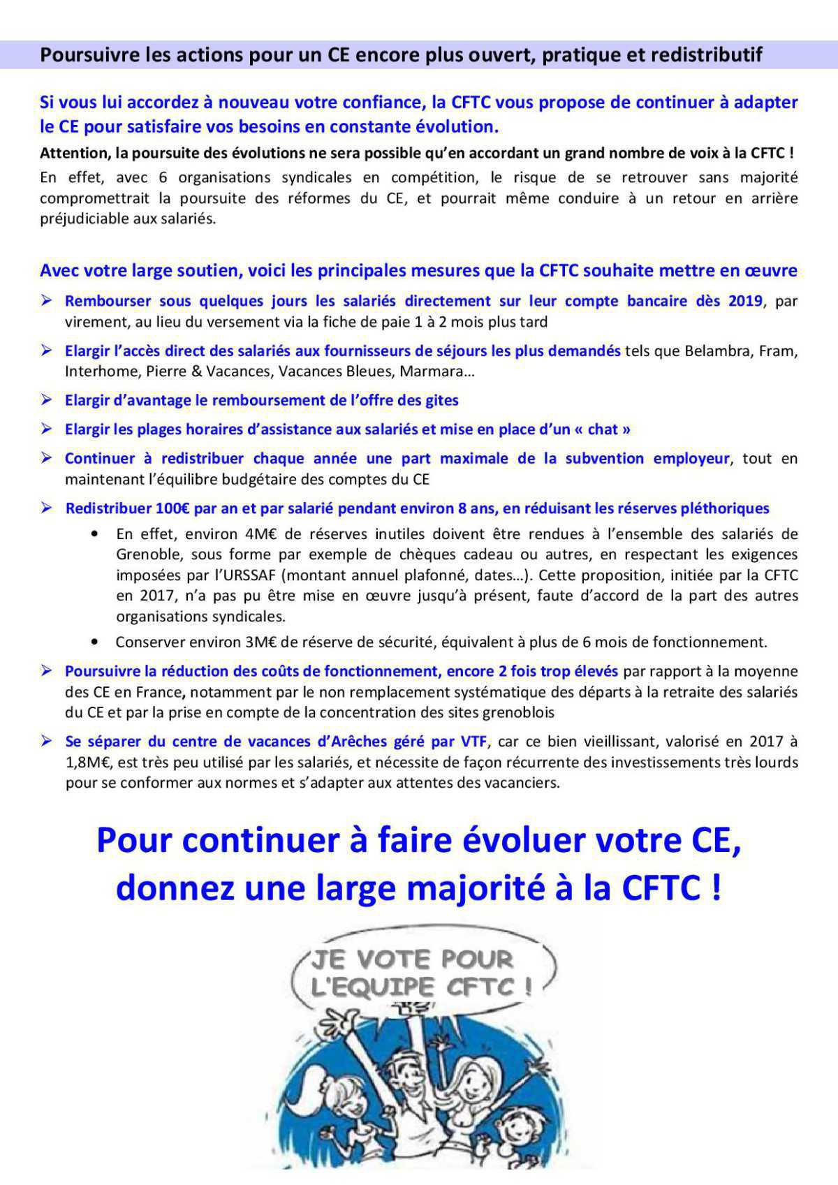 Renouvelez votre confiance à la CFTC pour poursuivre sa modernisation. nov 2018