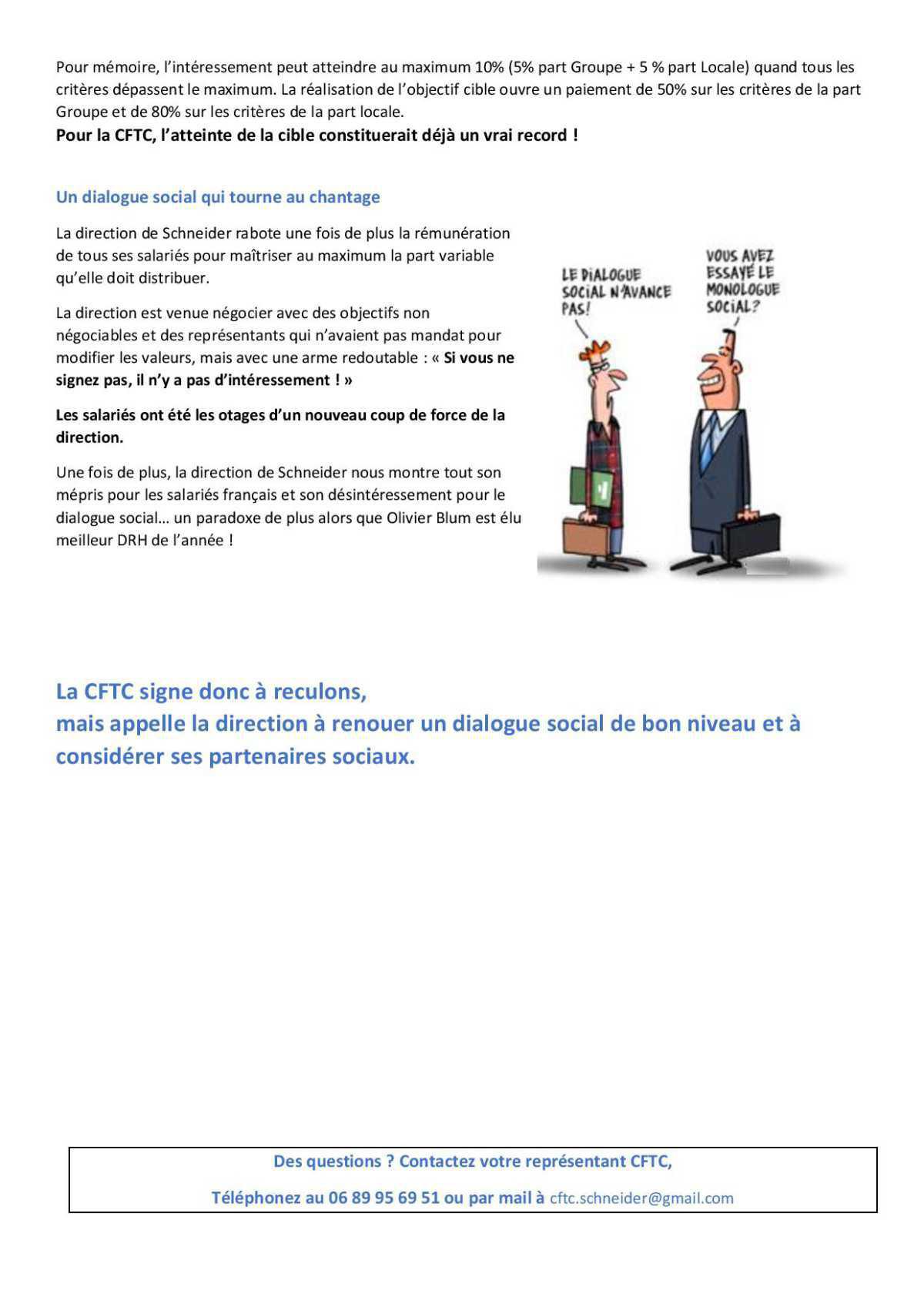 Intéressement des objectifs déraisonnables. juin 2019