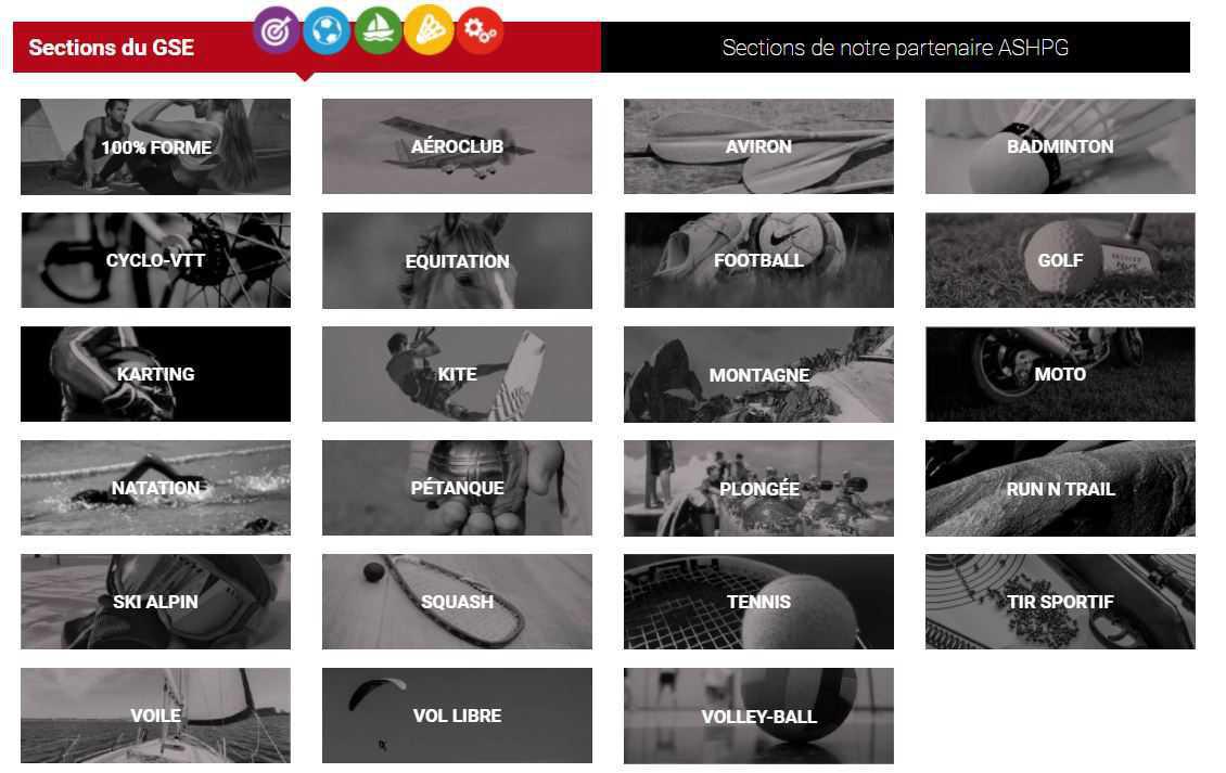 Les activités sportives avec le GSE Les activités sportives avec le GSE