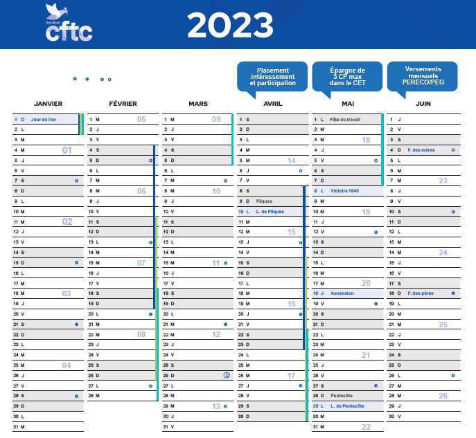Agenda 2023, les dates à connaitre