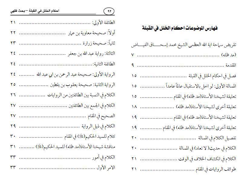 أحكام الخلل في القبلة 