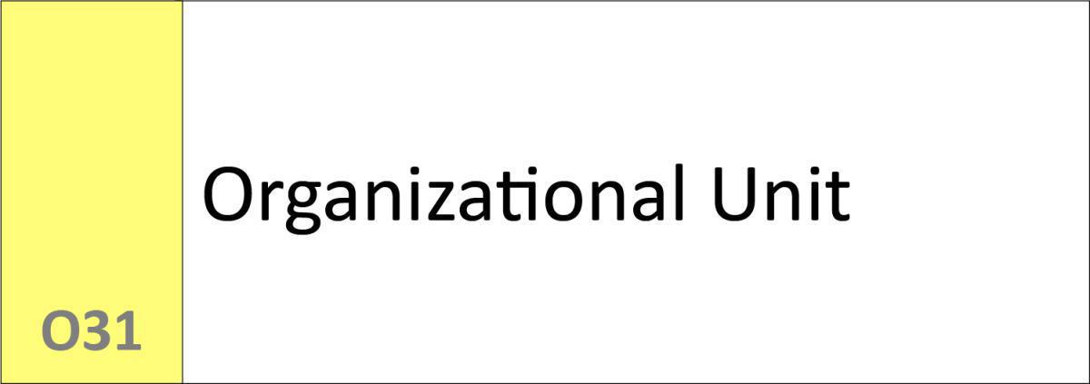 O31 Organizational Unit 